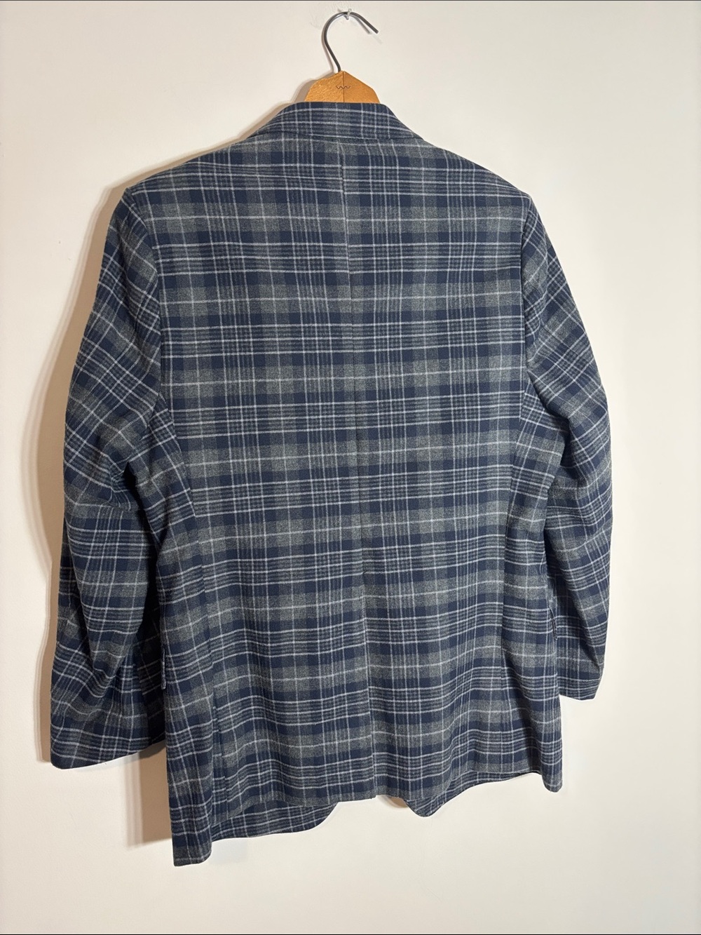Banana Republic Blue Grey Plaid Tailored Fit Blazer 42R - Picture 4 of 4